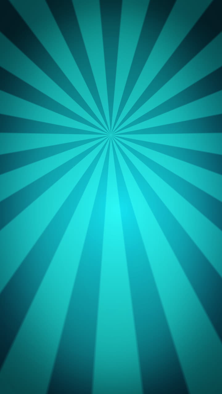 Retro animation of sun rays. Looped abstract blue background. Vertical video.