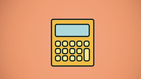 Animation of calculator icon moving on red background