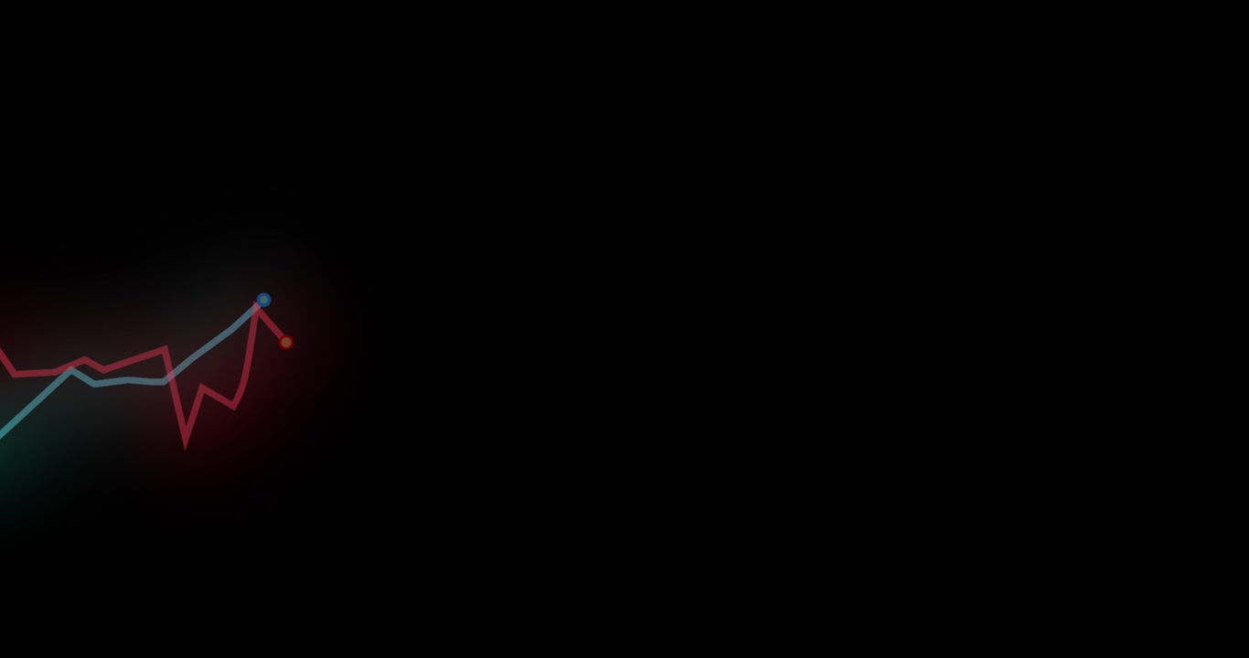 Animation of financial data processing on black background