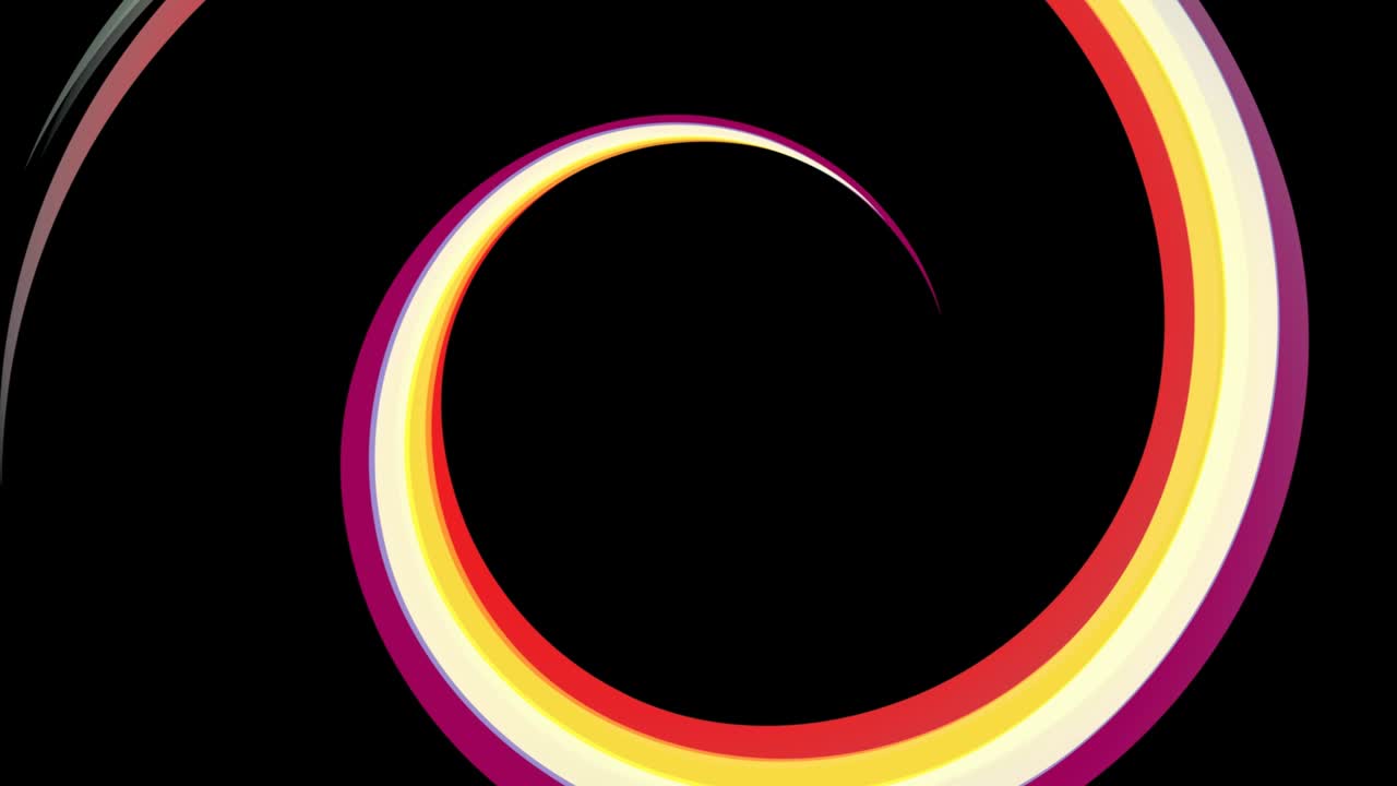 Rainbow Vortex on black Background. Animated illustration that rotates