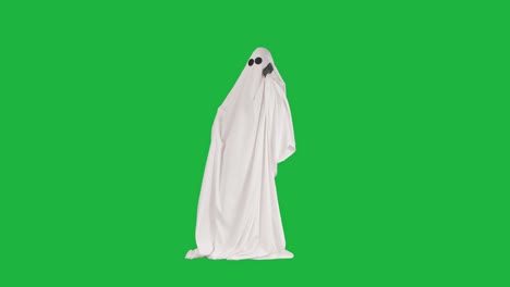 ghost costume on green screen