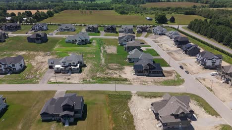 drone view of a new housing development with ongoing construction