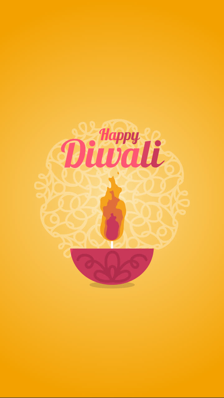 una animación de un hermoso fondo de diwali con diseño plano