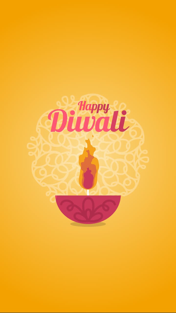 Animação de fundo encantador de Diwali com design plano