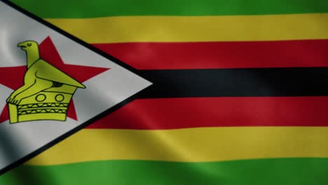 flag of zimbabwe, slow motion waving. looping animation. ideal for sport events, led screen, international competitions, motion graphics etc