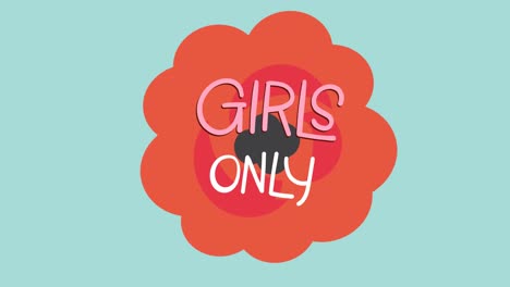 composition of text girls only, over red flower