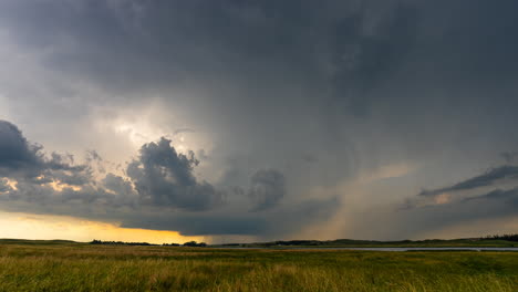 big stormy scene with dark threatening clouds looming time lapse