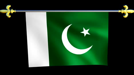 gran bandera animada en bucle de pakistán