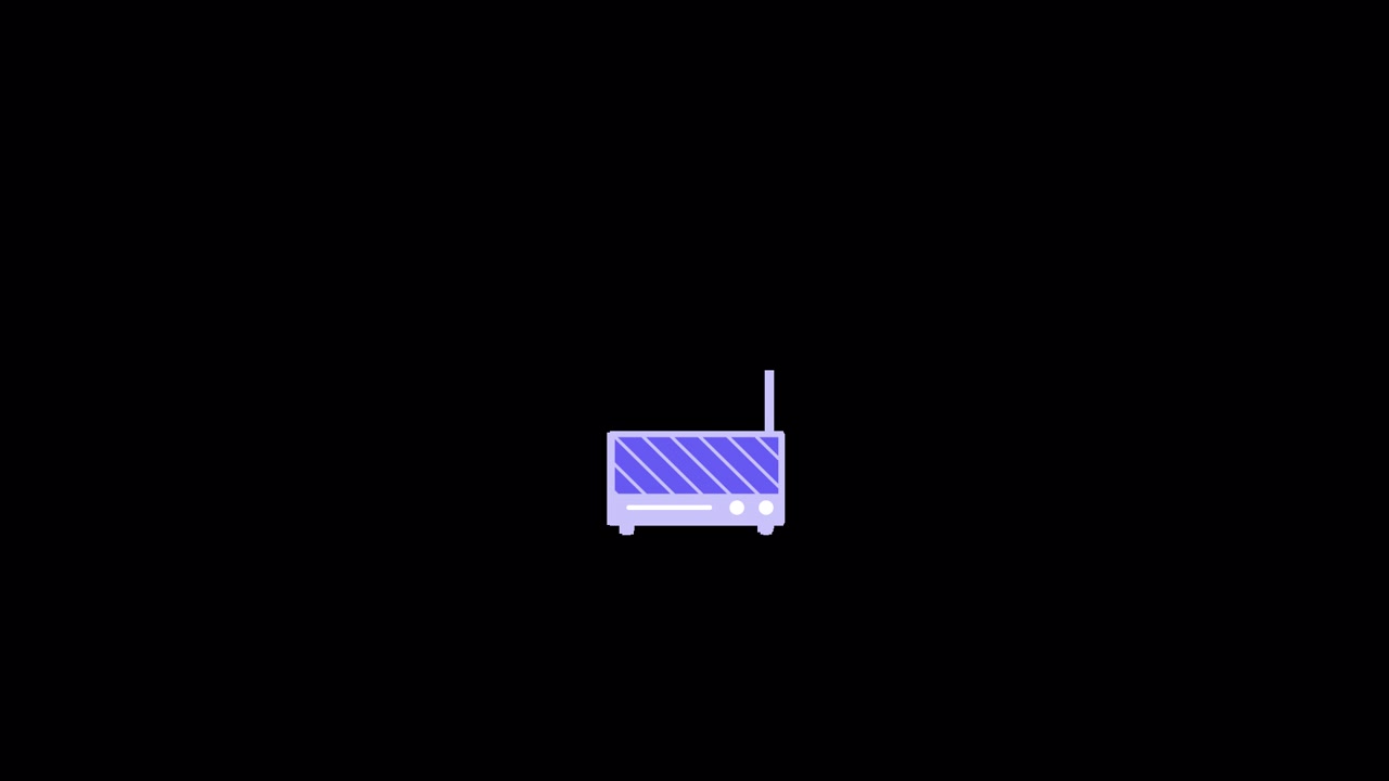 Icono animado minimalista de un router inalámbrico