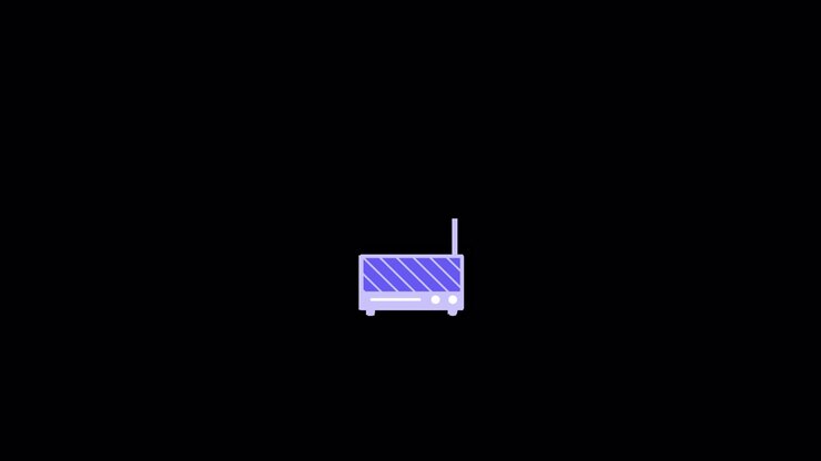 Minimalist Animated Icon of a Wireless Router