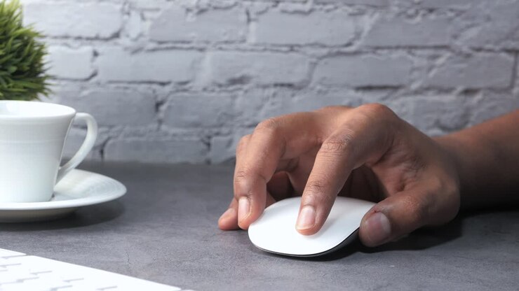 Person using a computer mouse