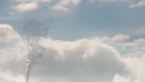 animación del rastro de humo sobre las nubes.