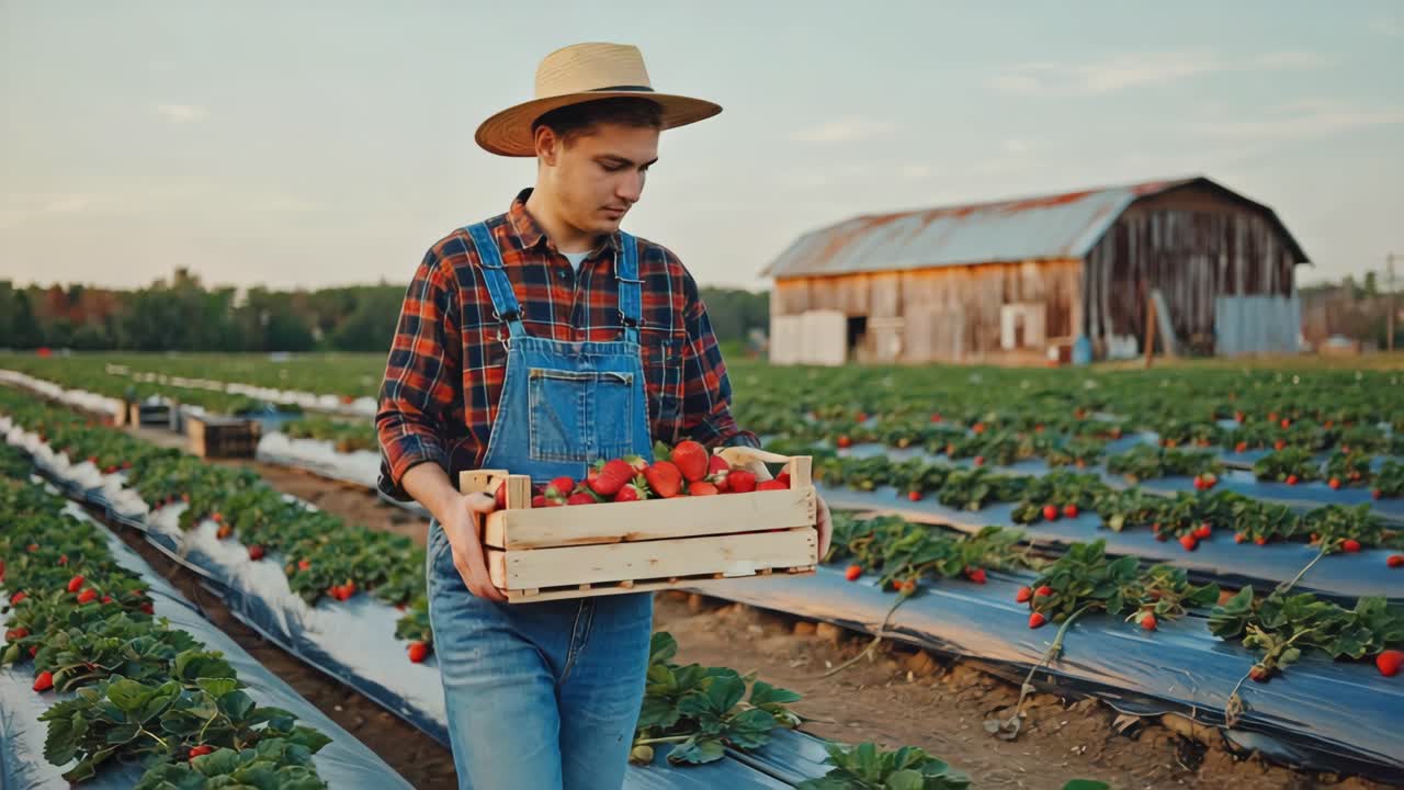 Strawberry Harvest on the Farm