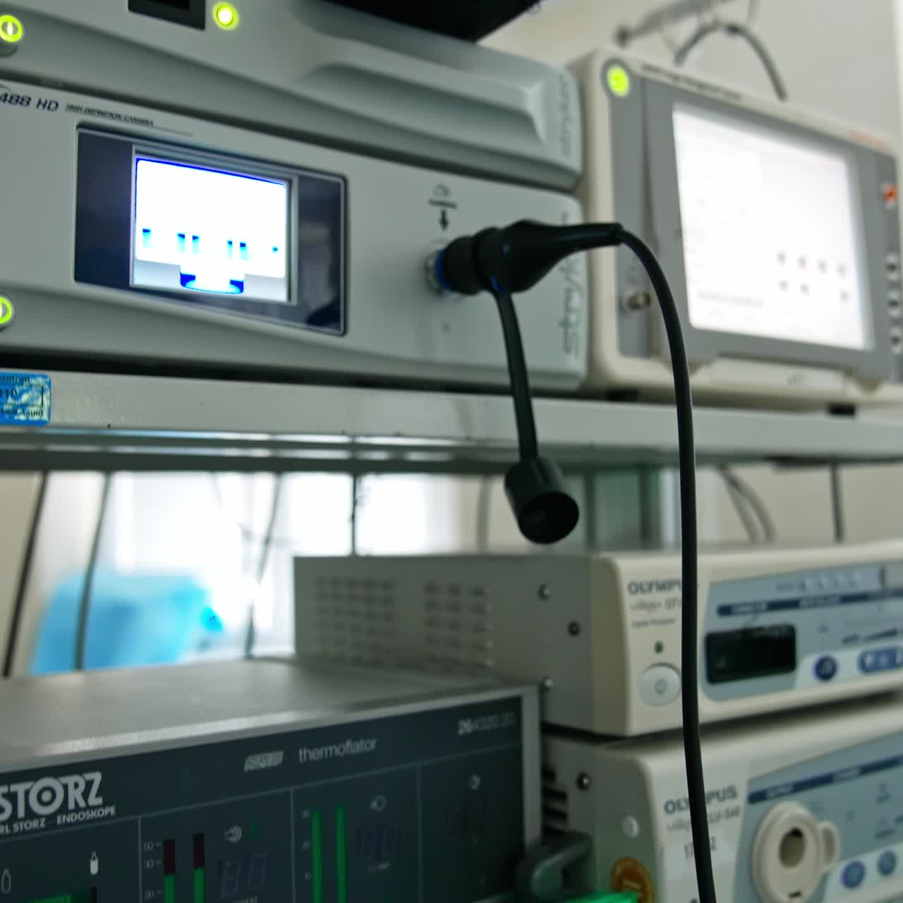 Professional surgery equipment in emergency room. Medical specialists in surgery room