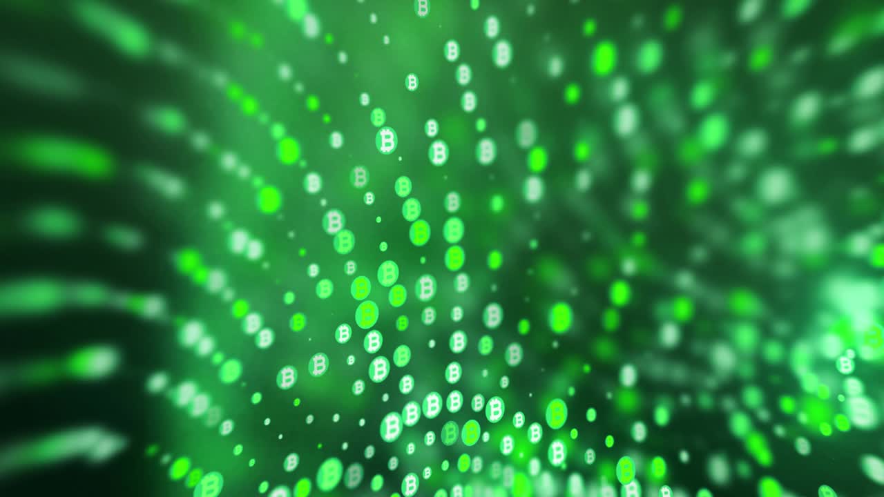 ondulado brillante brillante punto de lujo abstracto fondo de bitcoin colorido