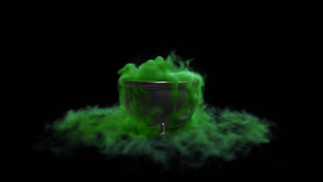 magic cauldron with green smoke