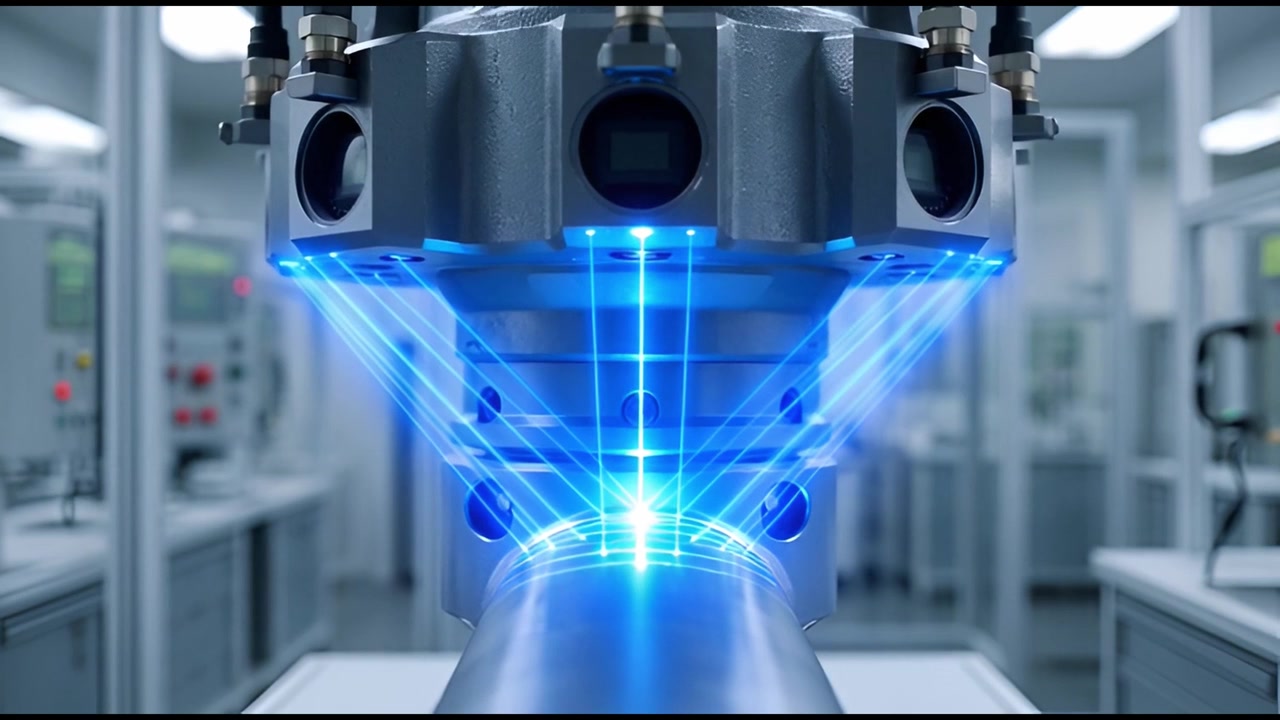 Advanced Industrial Laser Scanning Machine Measuring Object in Laboratory