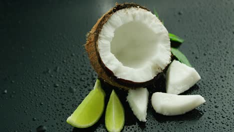 fresh composition of lime and coconut