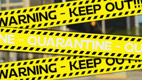 Animation-of-the-words-Quarantine-Warning-Keep-Out!-written-yellow-on-tape-