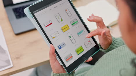 tabletas, opciones y compras en línea