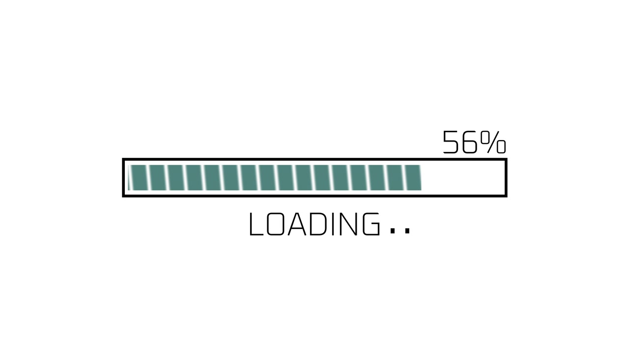 Animated Digital Loading Progress Bar on White Background
