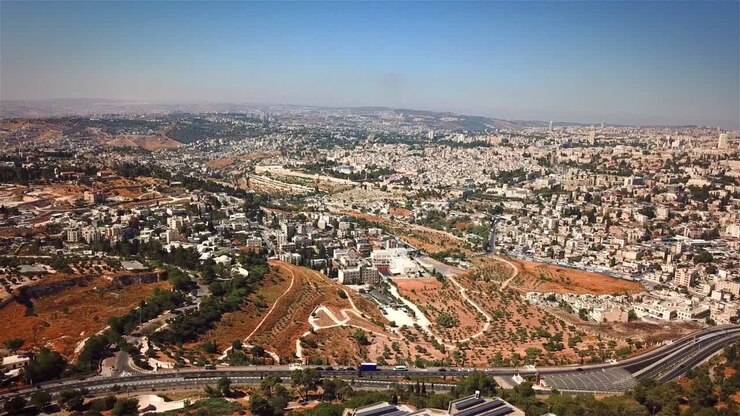 East Jerusalem flight Aerial view