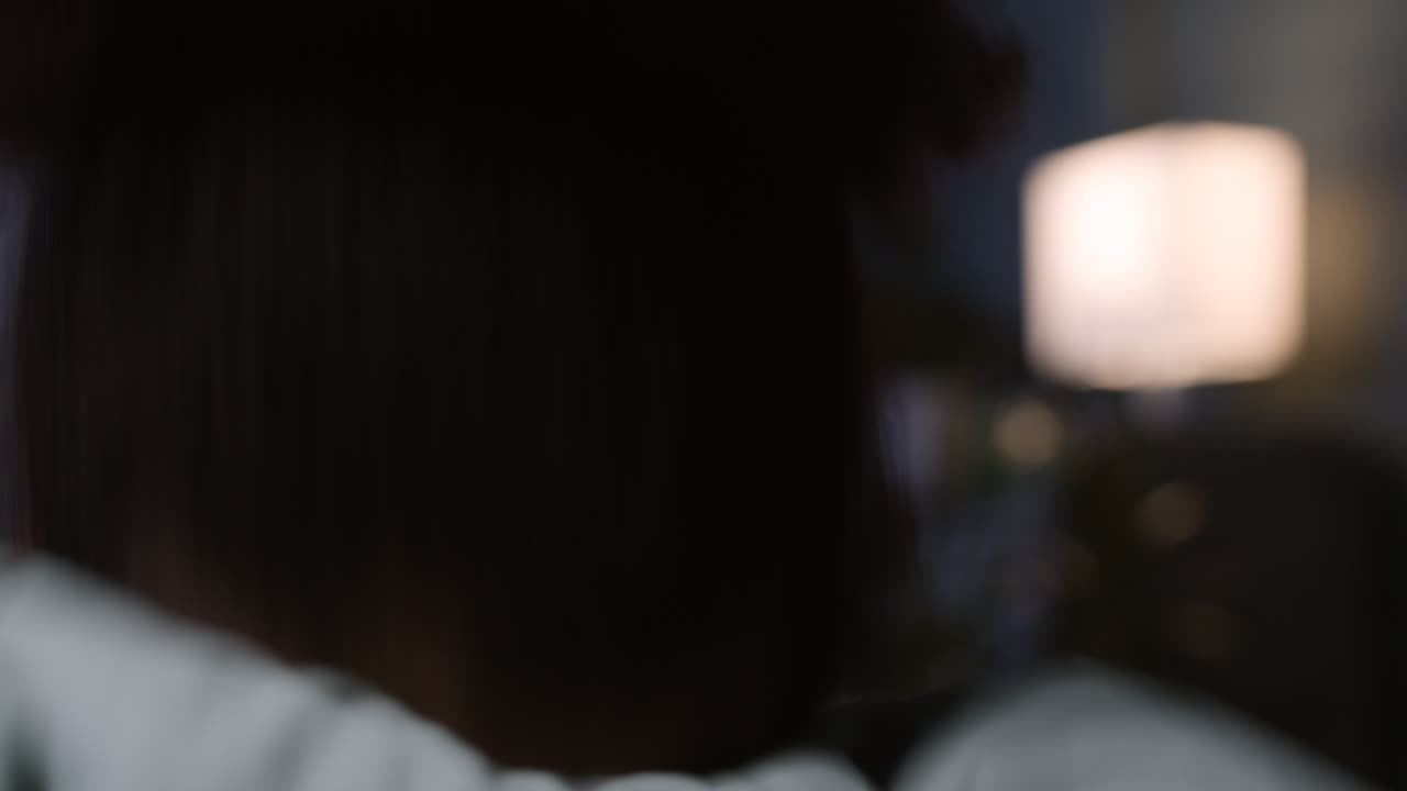 Exhausted woman shouting on her bedroom