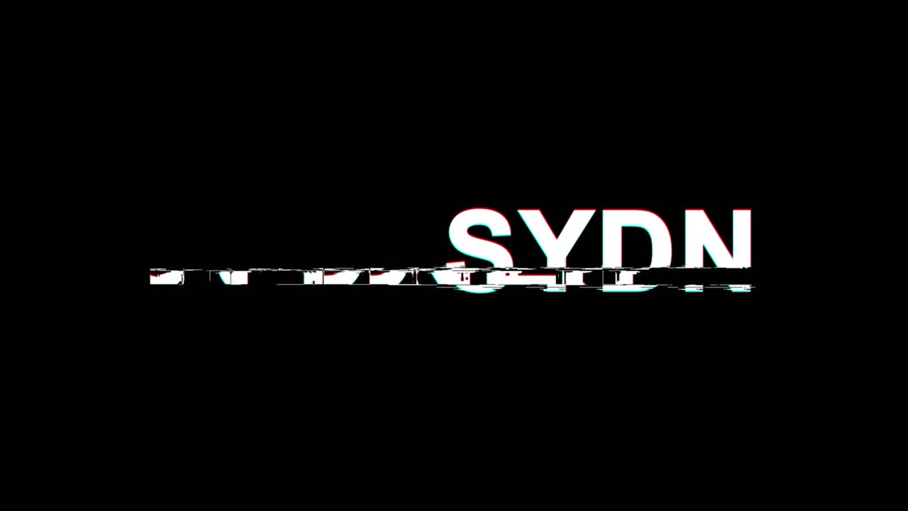 The word "Sydney" on a black background.