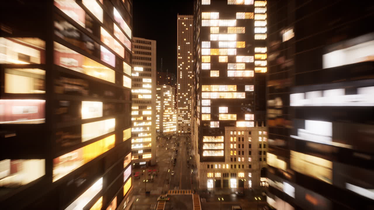 hermosa vista de hiperlapso de drones aéreos de la ciudad urbana moderna