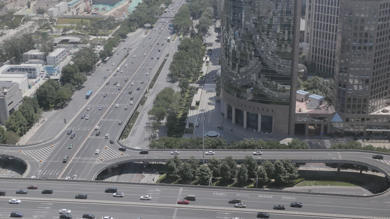 Timelapse of the Beijing city skyline from a high vantage point