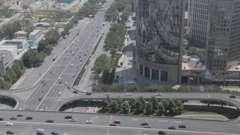 timelapse of the beijing city skyline from a high vantage point