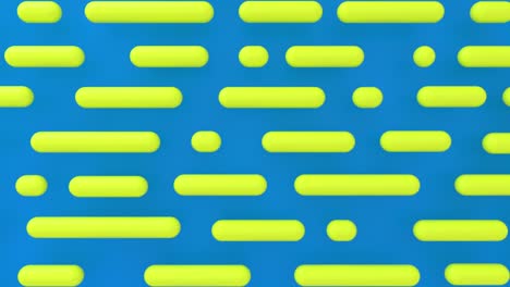 formas amarillas en movimiento geométricas, fondo azul abstracto en minimalismo. fondo de patrón de rayas. diseño de movimiento, patrón de líneas. para promociones y presentaciones. animación en bucle 3d sin costuras 4k