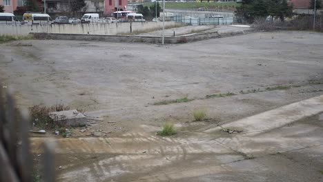 empty vacant lot with debris