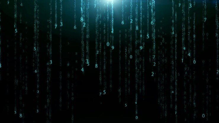 Abstract matrix numbers background.