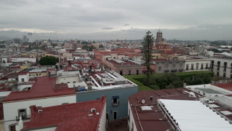 take off view in downtown  queretaro