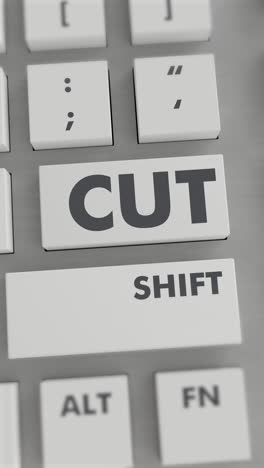 cut button pressing on keyboard vertical video