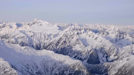 pure white mountains of squamish -whistler in canada at winter -aerial