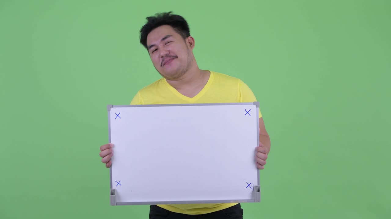 젊은, 잘생긴, 과체중인 아시아 남성