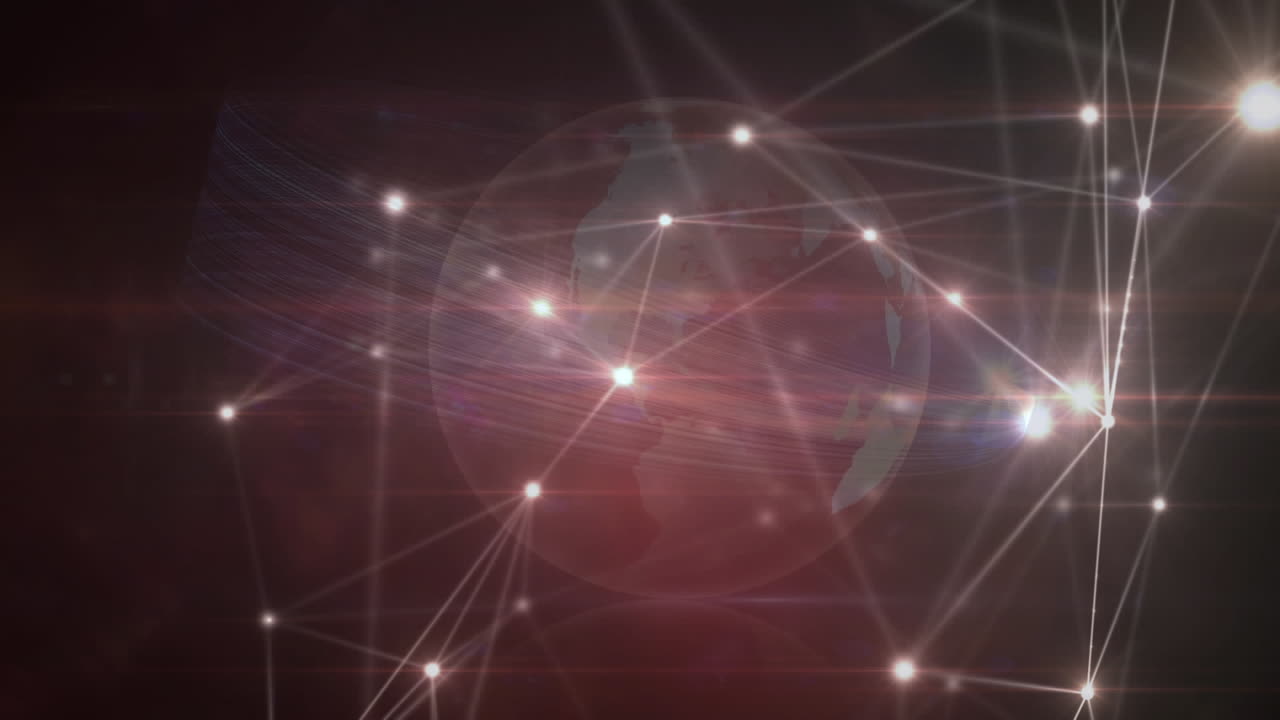 animación del globo con una red de conexiones con puntos brillantes