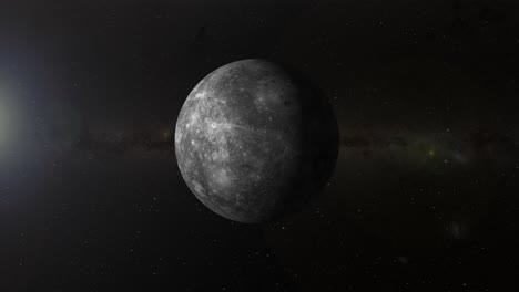 animation of mercury rotating in space