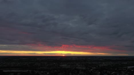 Sunset-in-Kaunas,-Lithuania