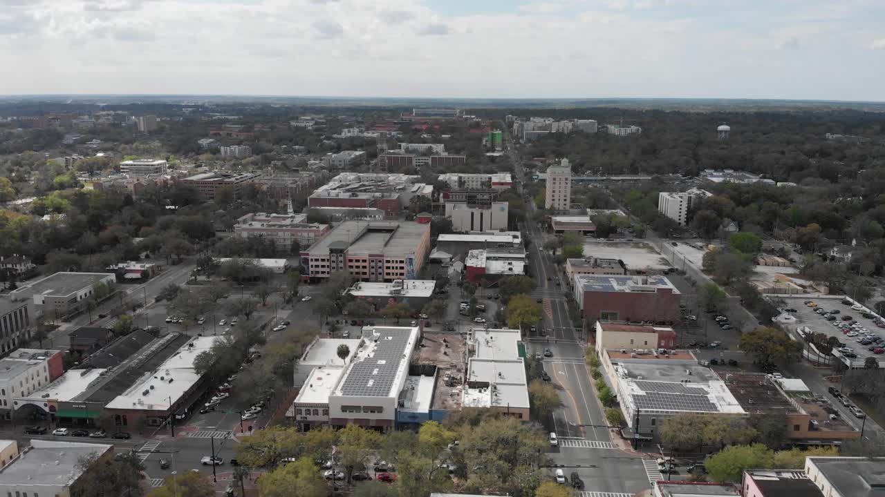 Aerial View of Downtown Gainesville With University of Florida in Distance
