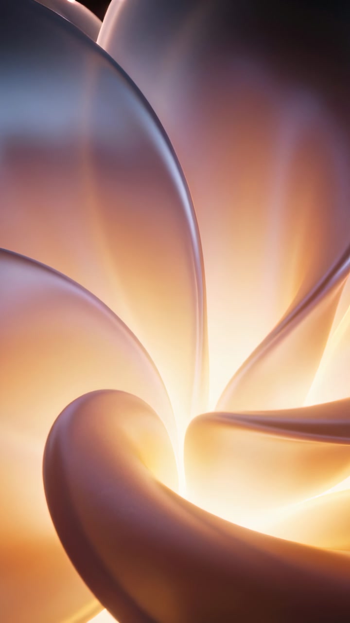 Soft Glowing Abstract Organic Shape Rotating in a Seamless Loop