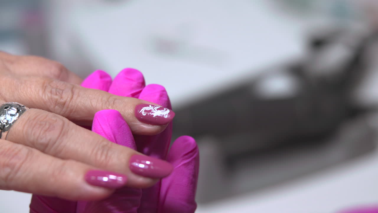Close-up of nail art manicure