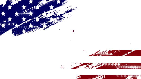 Animation-of-flag-of-usa-with-stars-on-white-background