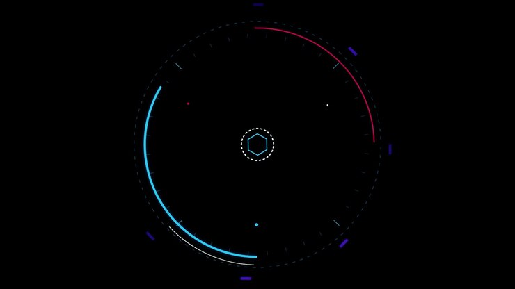 Futuristic Digital Circular Interface HUD Animation