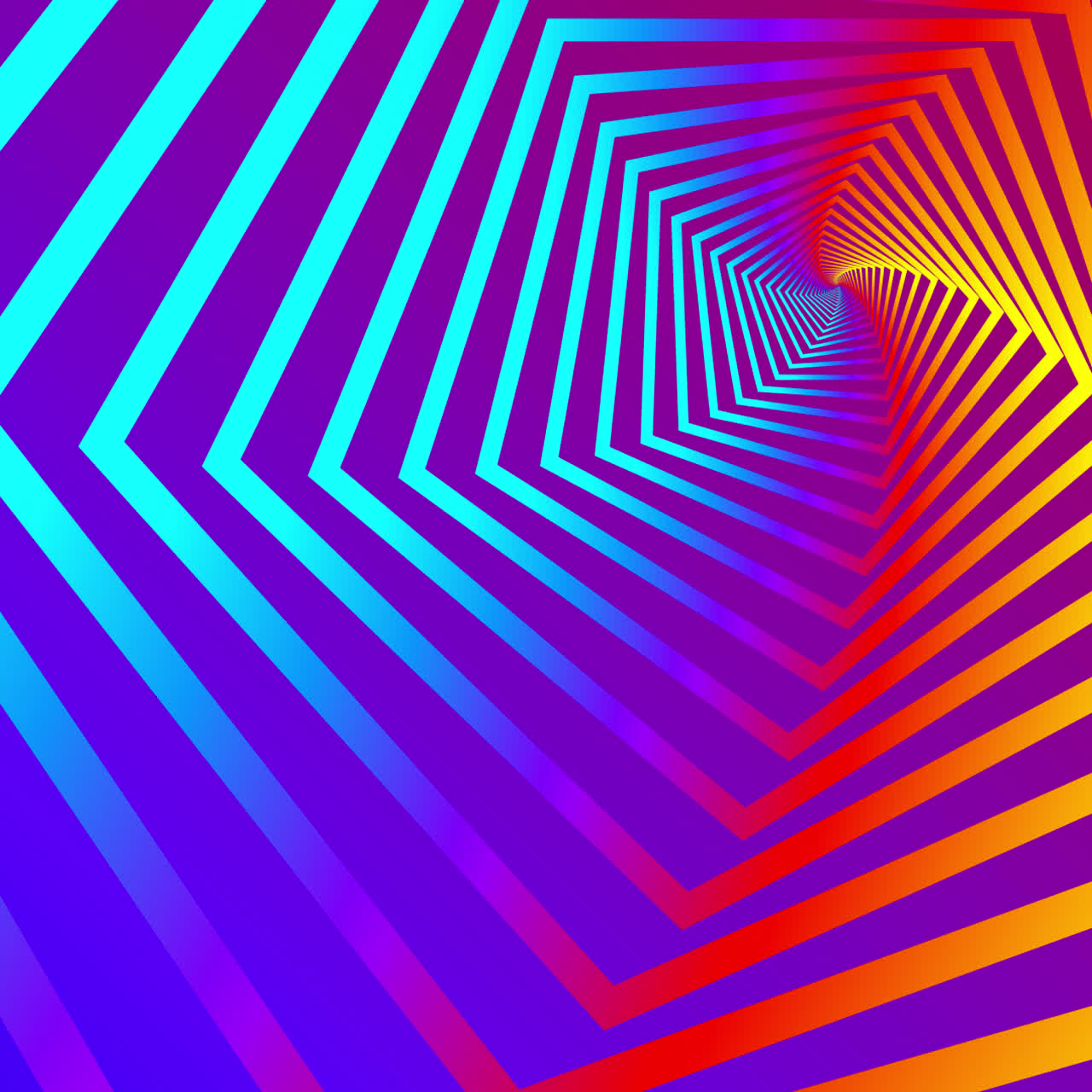 Colorful Gradient Hexagonal Tunnel Abstract Pattern