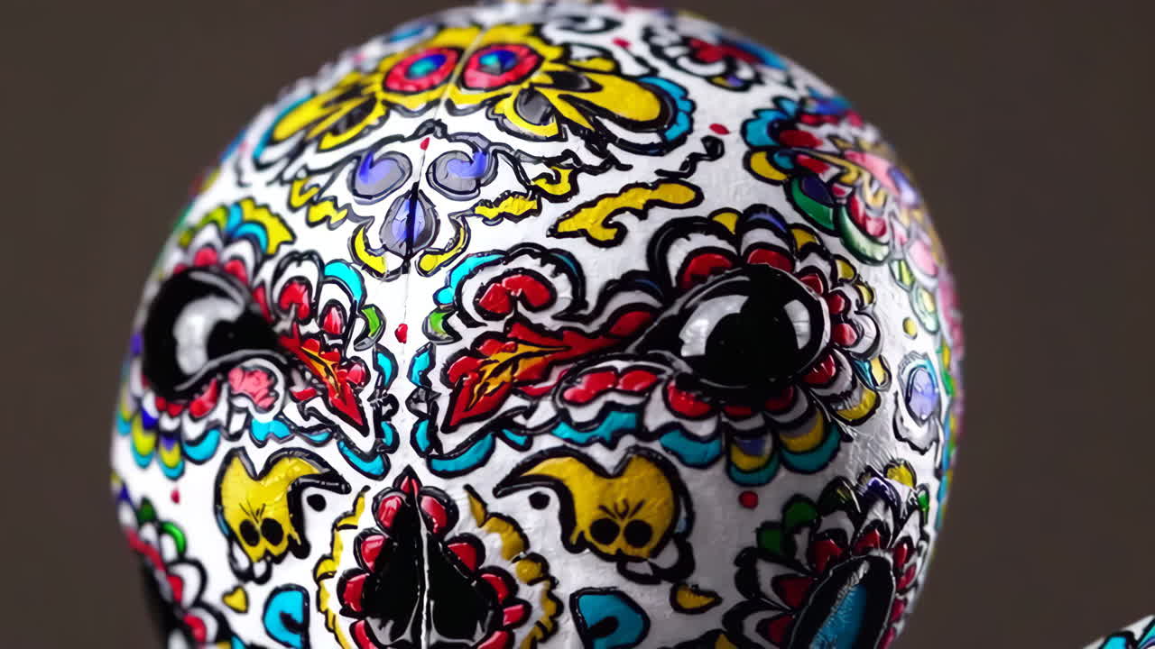 Vibrant Sugar Skull Ornament
