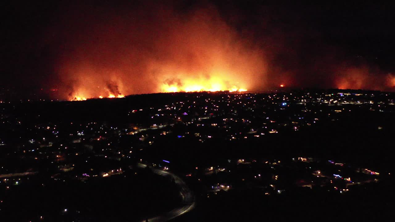 Marshall wildfire in Colorado from drone