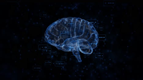 Artificial intelligence ai brain animation data mining deep learning modern computer concepts new